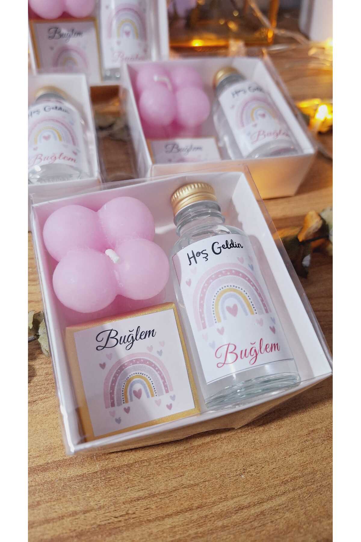 SevgiliAtolyemm Kutulu Çikolata 5 Adet ( Kutu Içinde Kolonya Ve Mum Hediyeli) Doğum Günü Mevlüt Bebek Hediyelik fotoğrafı 5 (önizleme)