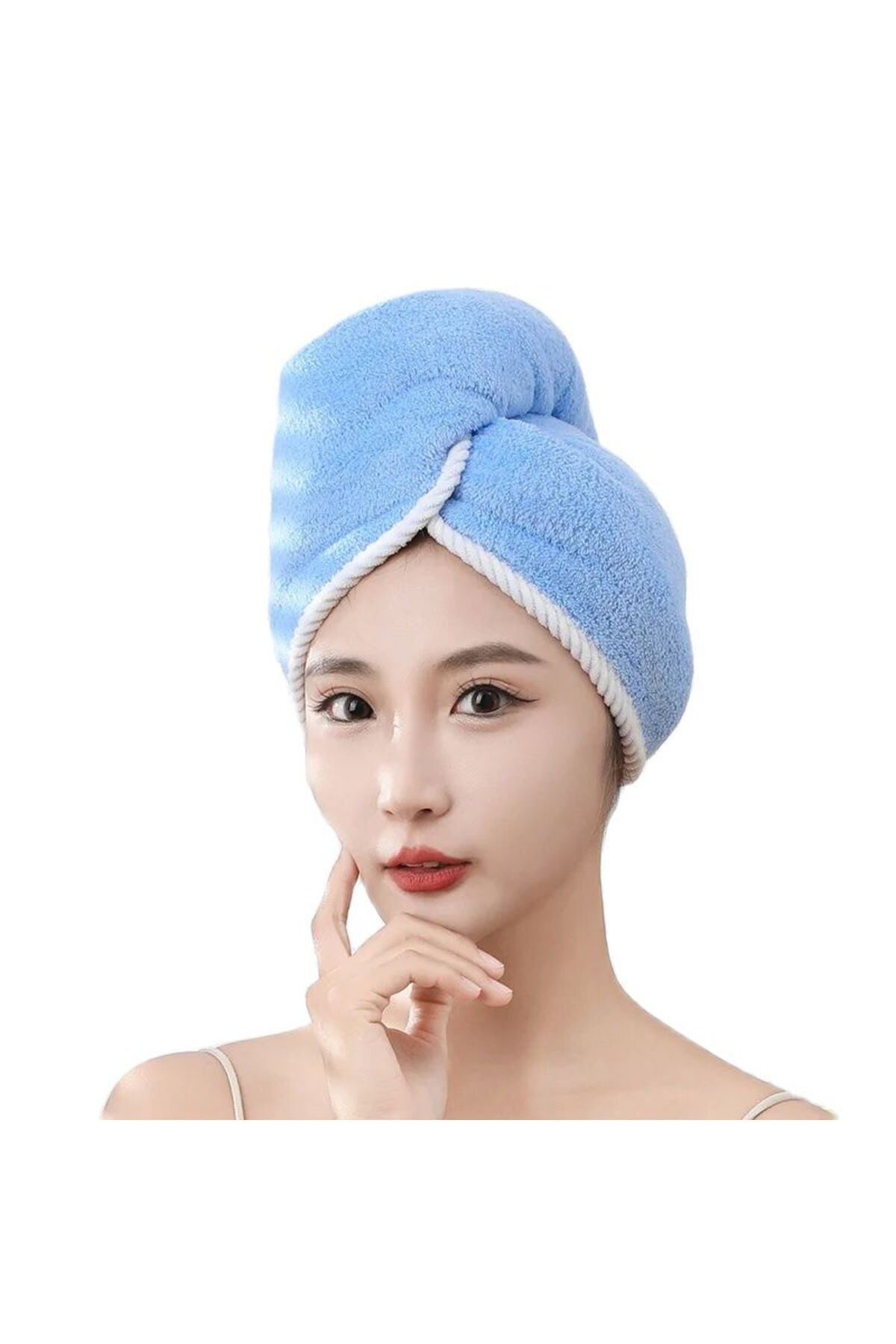 Choice-New Double-Layer Dry Hair Cap Female Coral Fleece Head Wrap Towel Washing Hair Wipe Super Absorbe... 8