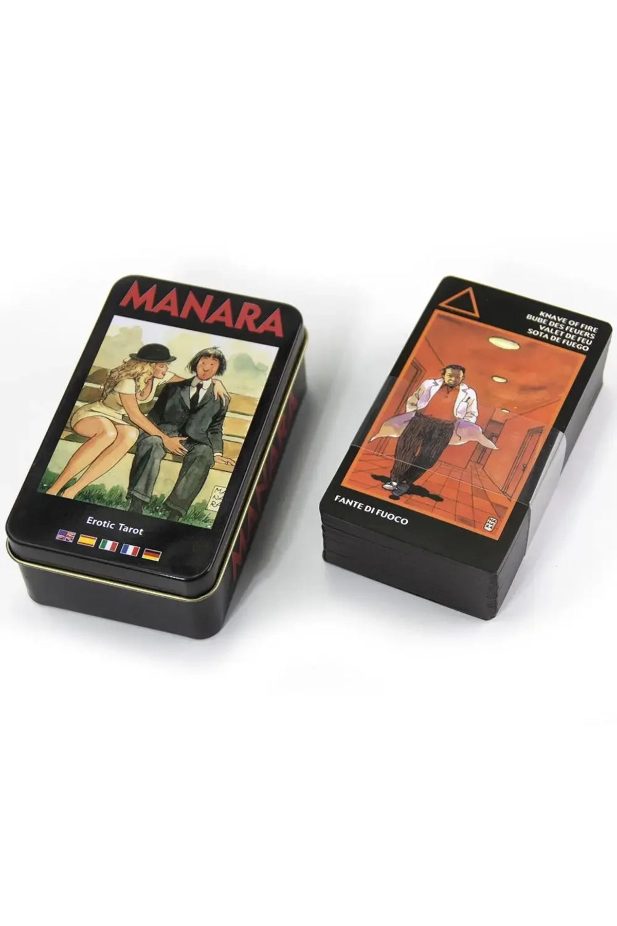 Choice-Manara Tarot Deck In A Tin Box Gilded Edge for Fortune Telling Game Card 78pcs 4