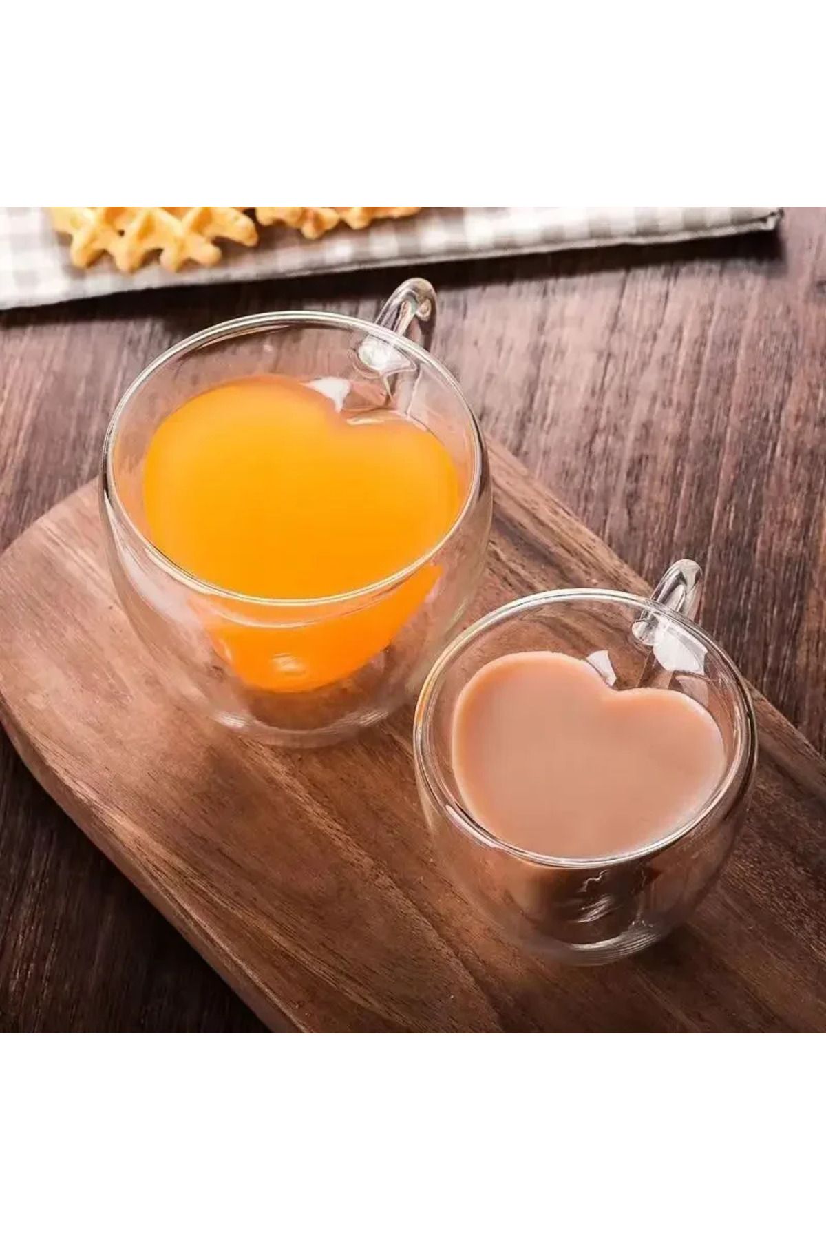 Choice-Heart Love Shape Glass Cup Double Wall Coffee Mug with handle Anti-scald Heart Drinking Tea Milk ... 4