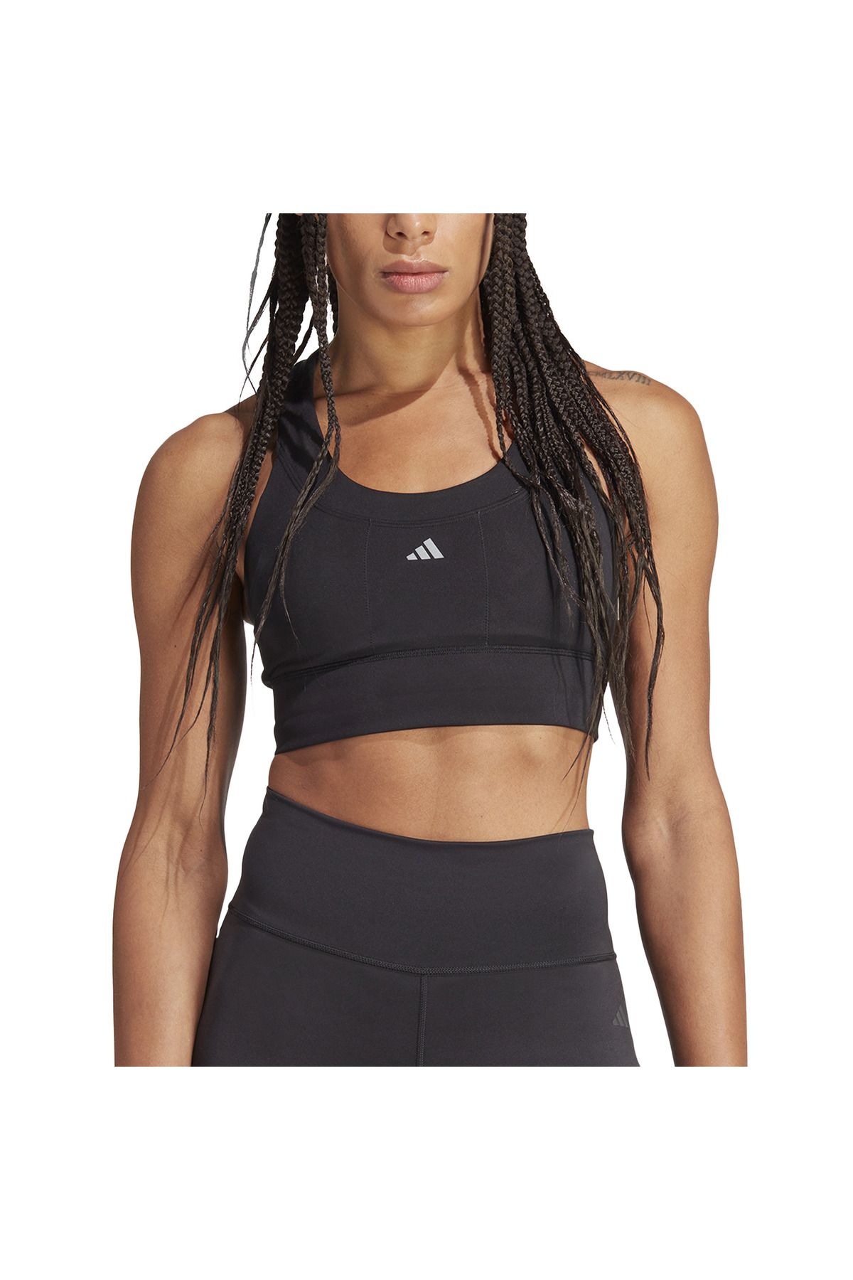 adidas-Black Medium-Support Women's Sports Bra - Run Pocket BRA IX1553 3