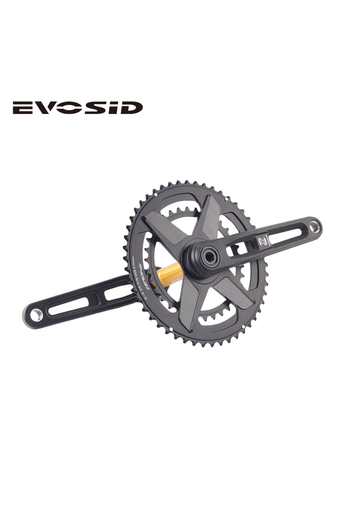 Choice-EVOSID Ultralight Road Bike Crankset Double Chainwheel 50-34T/52-36T/53-39T Hollow Tech Crank 170... 3