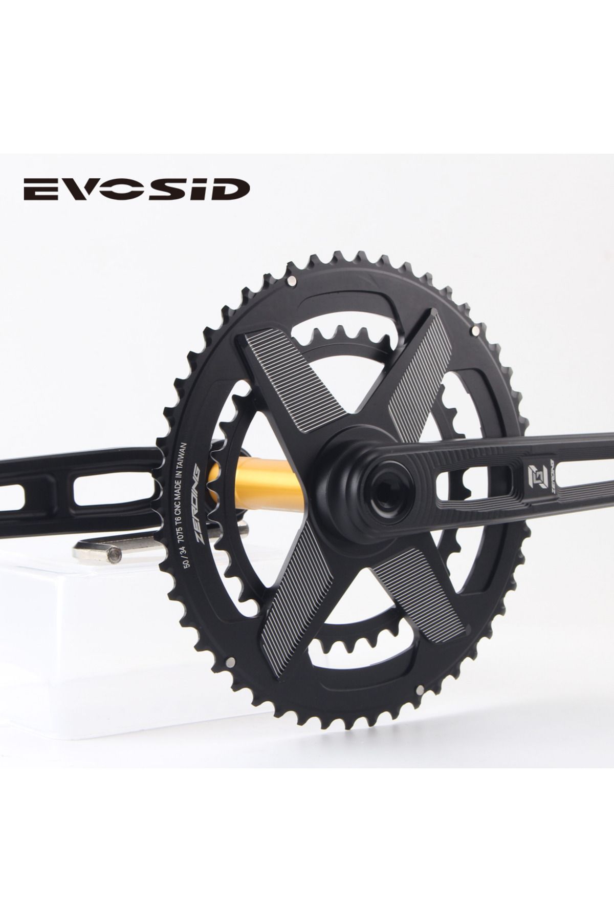 Choice-EVOSID Ultralight Road Bike Crankset Double Chainwheel 50-34T/52-36T/53-39T Hollow Tech Crank 170... 2
