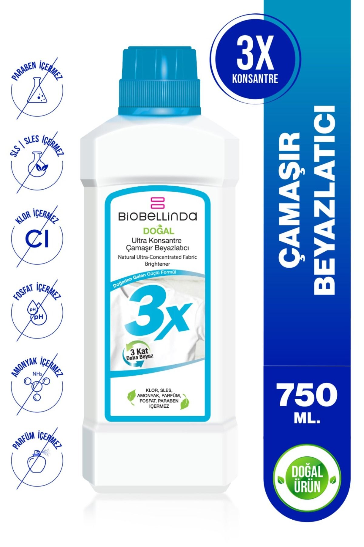 BioBellinda Ultra 3x Çamaşır Beyazlatıcı Tül Perde Beyazlatıcı 750 gr 1 Adet