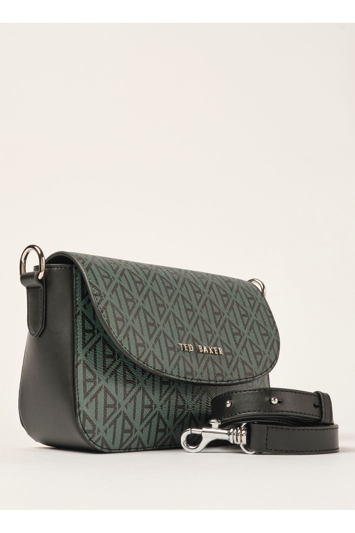 Ted Baker-Dark Green Oblique Monogram Covered Crossbody Bag 240413 -2 3