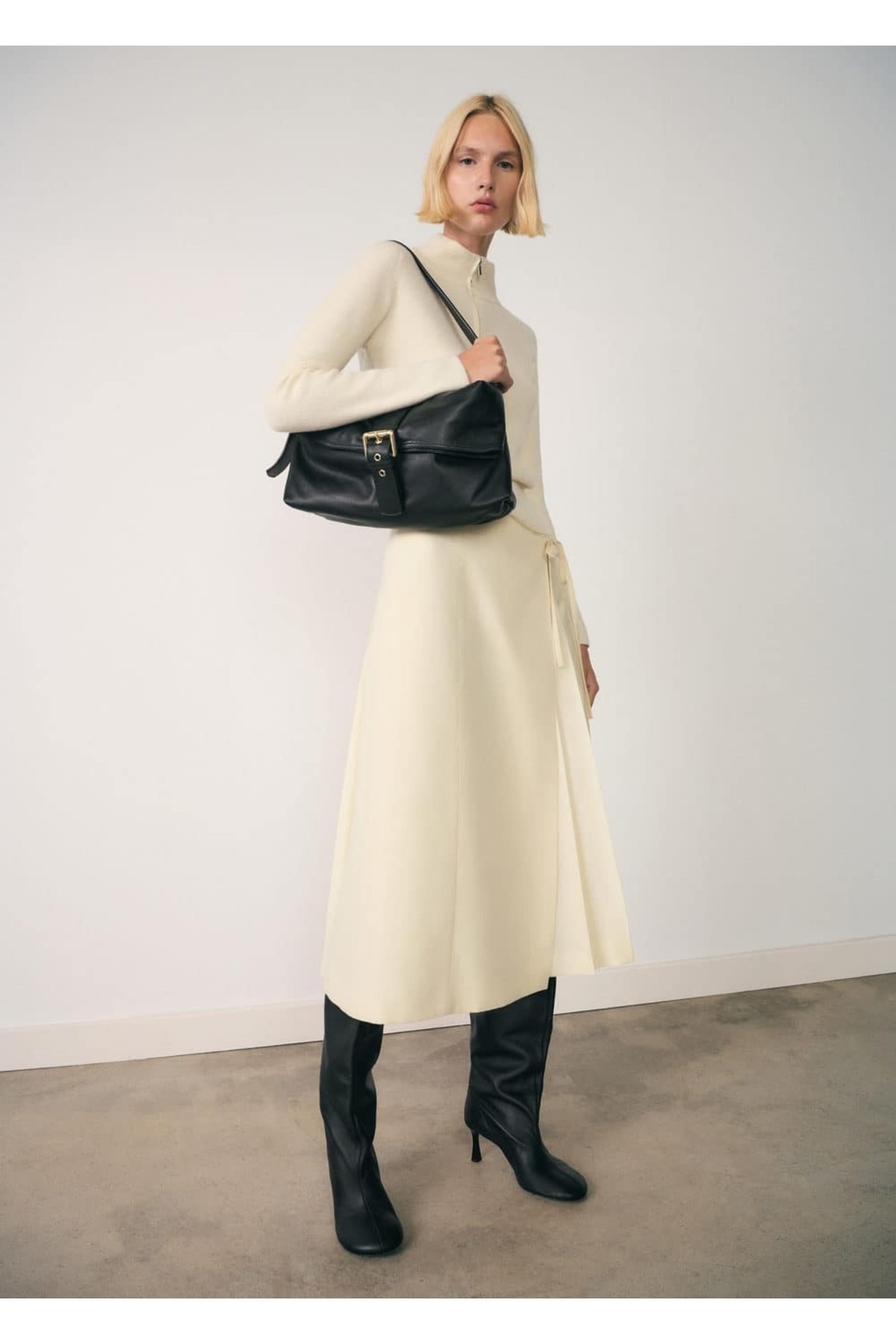 Fermuarlı perkins yaka kazak