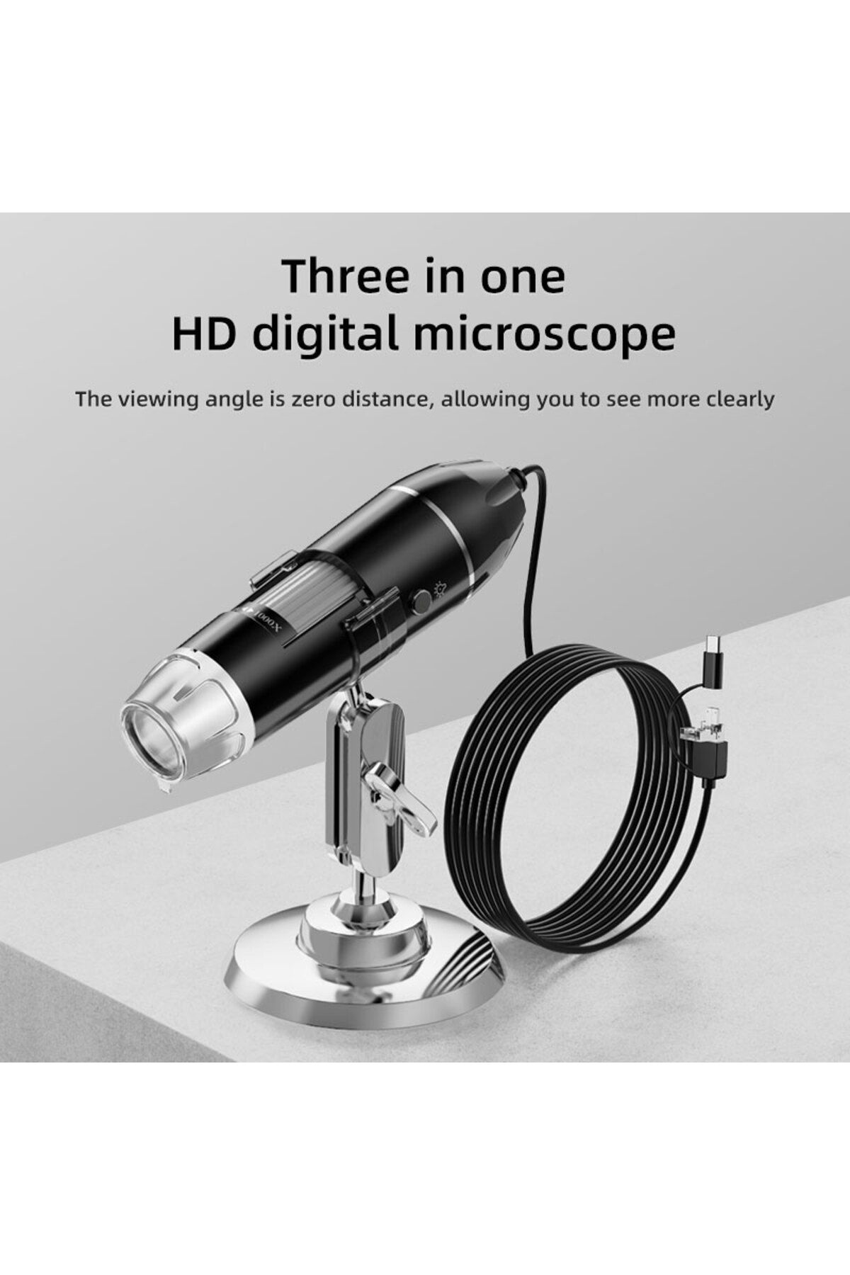 Choice-1600X 3-in-1 High-definition Digital Microscope LED Portable Dustproof Smart Connect for Android ... 3