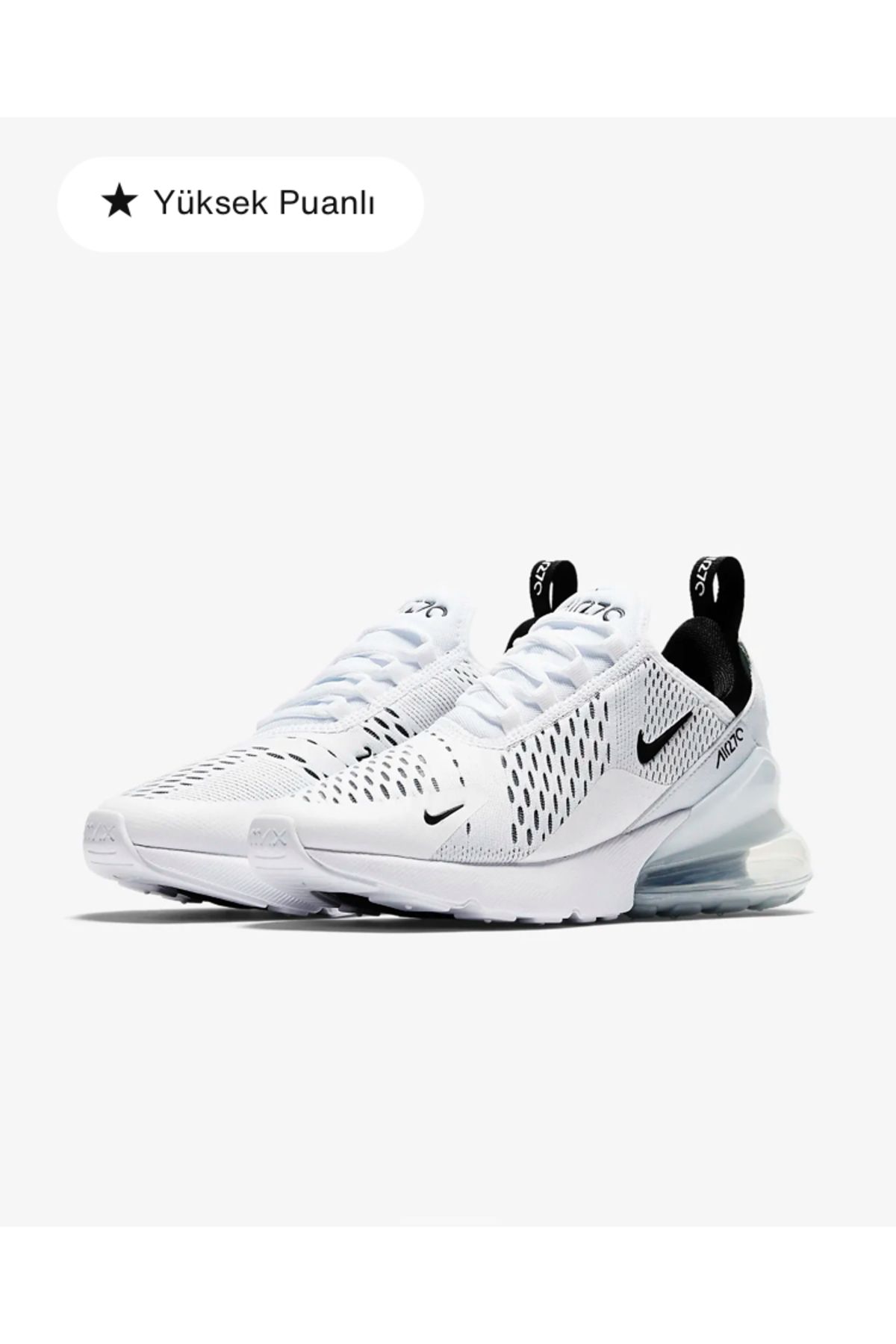 Nike-حذاء رياضي رجالي باللون الأبيض Air Max 270 1