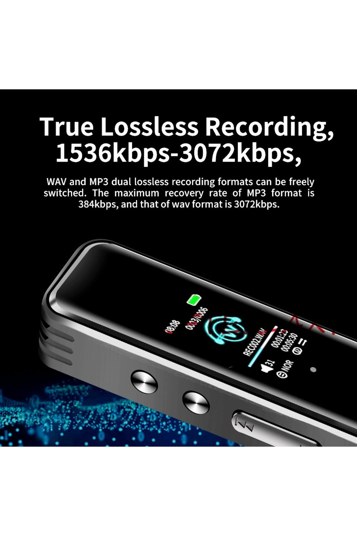 Choice-Digital Voice Activated Recorder Dictaphone Long Distance Audio Recording MP3 Player Noise Reduct... 4