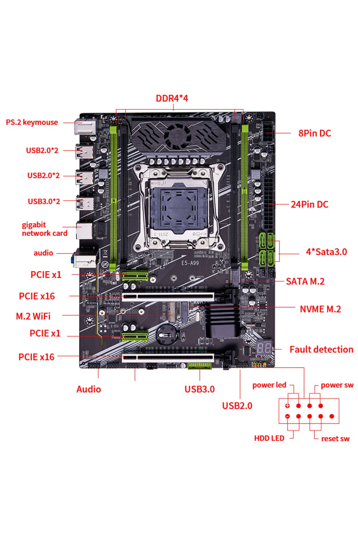 Choice-QIYIDA X99 Motherboard LGA 2011-3 E5 A99 Supports 4 Channels Xeon E5 full range of CPU DDR4 RAM m... 6