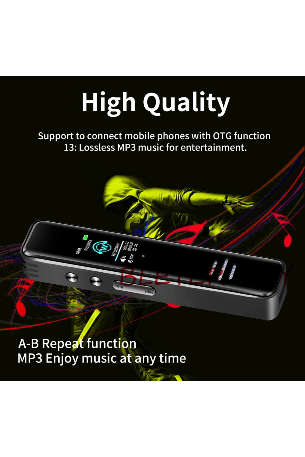 Choice-Digital Voice Activated Recorder Dictaphone Long Distance Audio Recording MP3 Player Noise Reduct... 5
