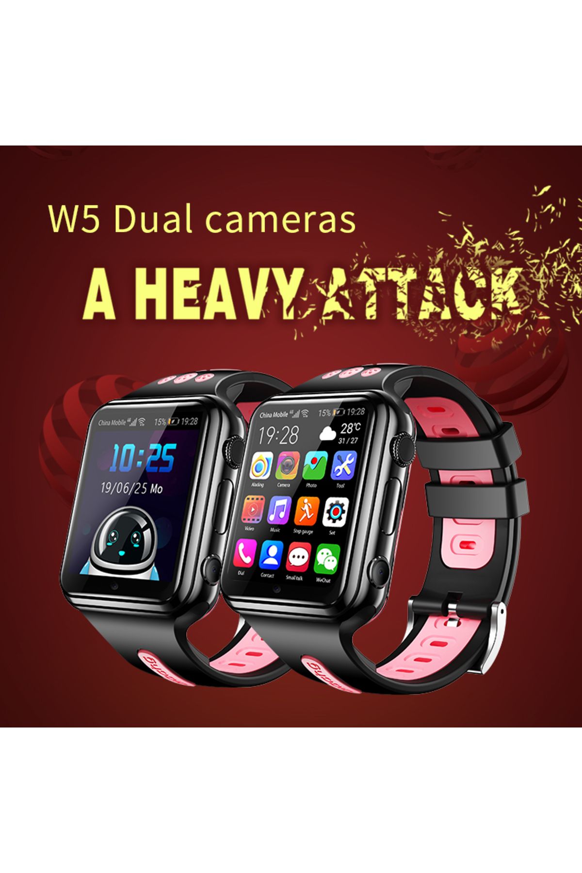 Choice-696 H1/W5 4G GPS Wifi location Student/Kids Smart Watch Phone android system clock app install Bl... 2
