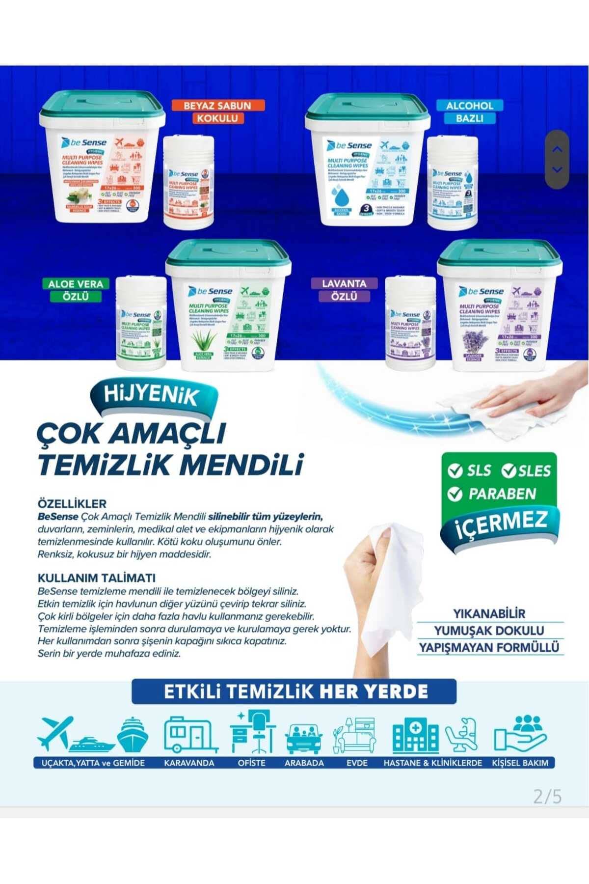 BESENSE BEYAZ SABUN Islak Mendil, 300 Yaprak Kovalı El Ve Yüzey Temizleyici Kova Islak Mendil fotoğrafı 3 (önizleme)