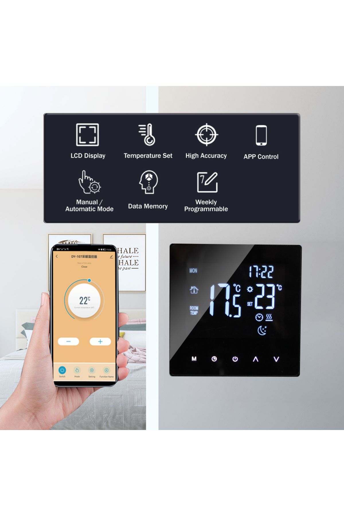 Choice-WiFi Smart Thermostat Temperature Controller for Water Heating LCD Display Touch Screen Week Prog... 7