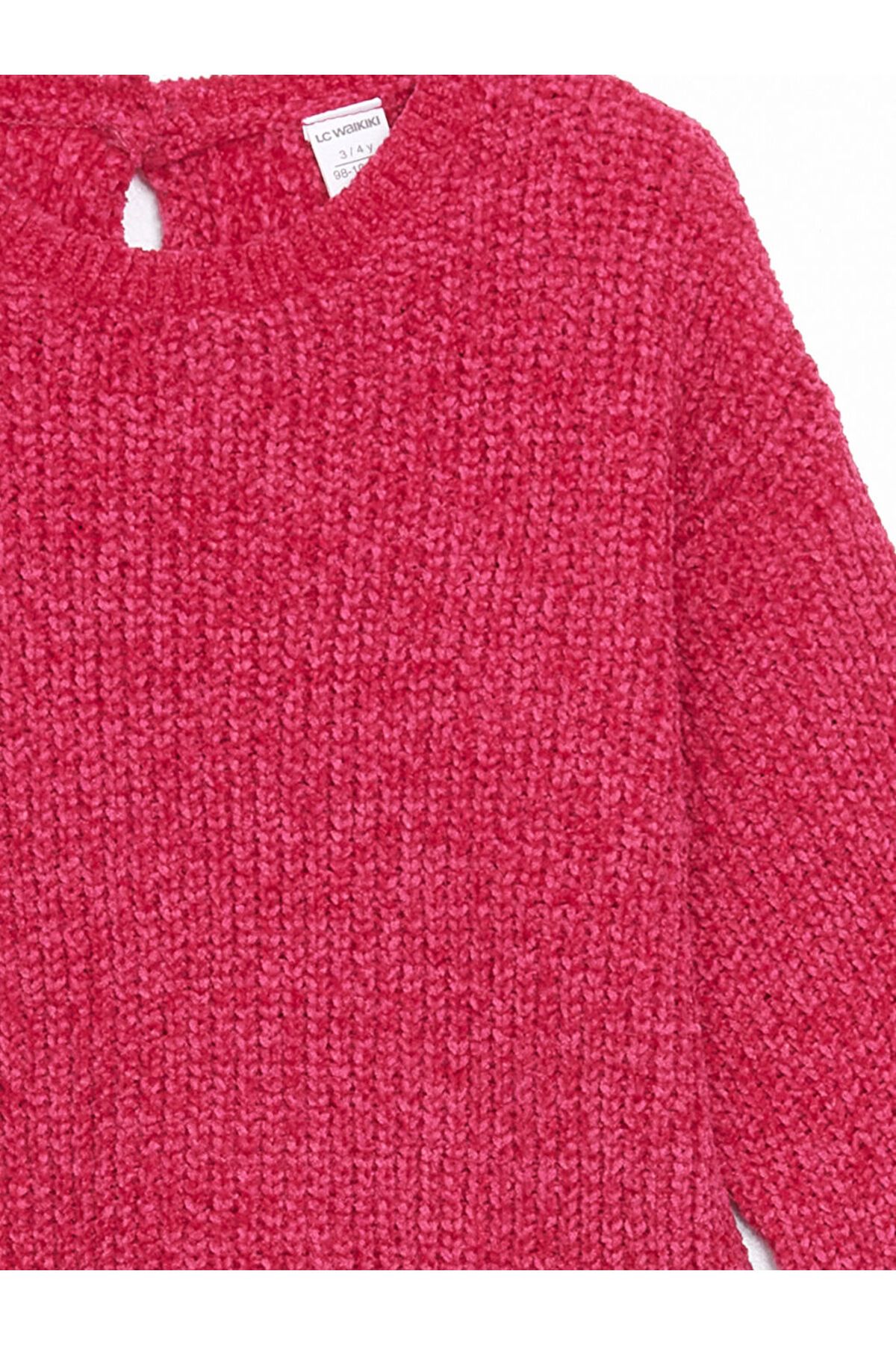 LC Waikiki-Lcw Kids Fuchsia Crew Neck Baby Girl Knitwear Sweater 2