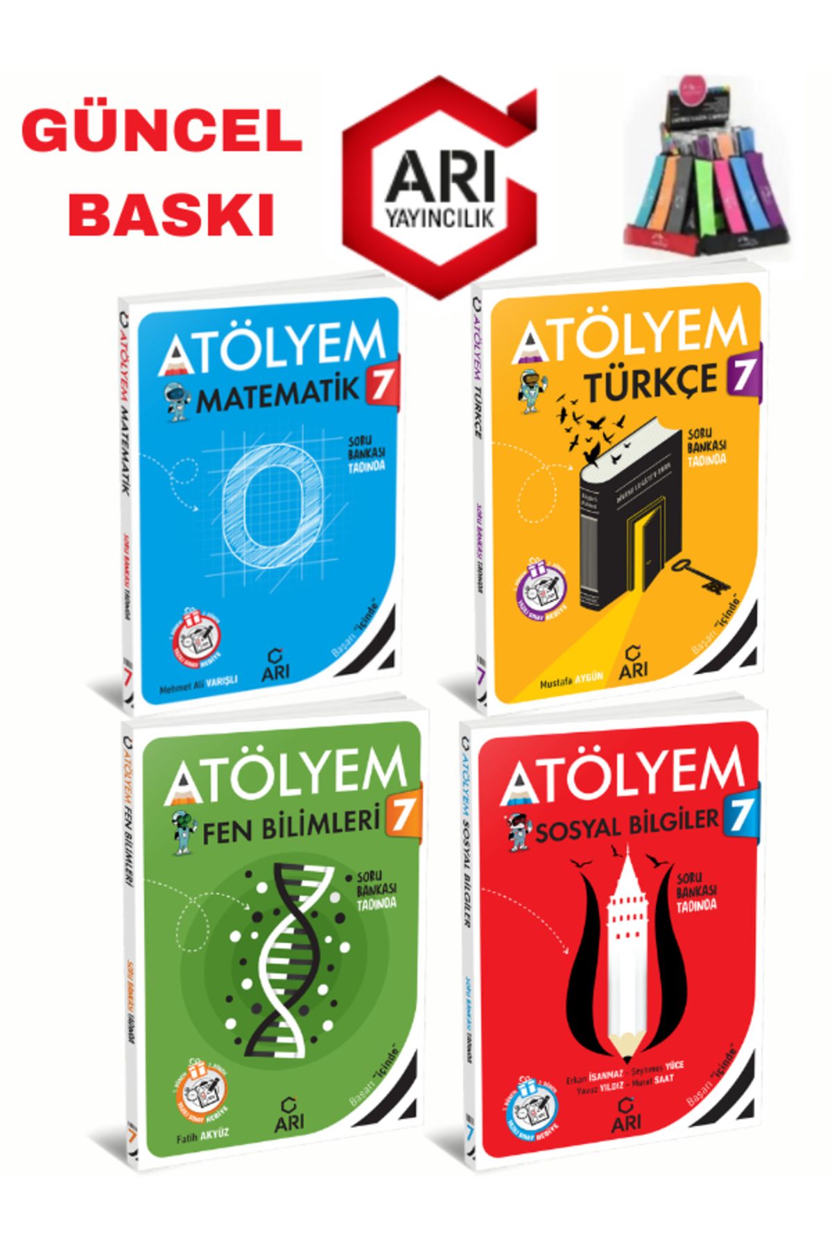 Arı Yayıncılık 2024-2025 Müfredat 7.Sınıf Atölyem Tüm Dersler(4 Kitap)Soru Bankası+Yazılı Eki+Kalemlik