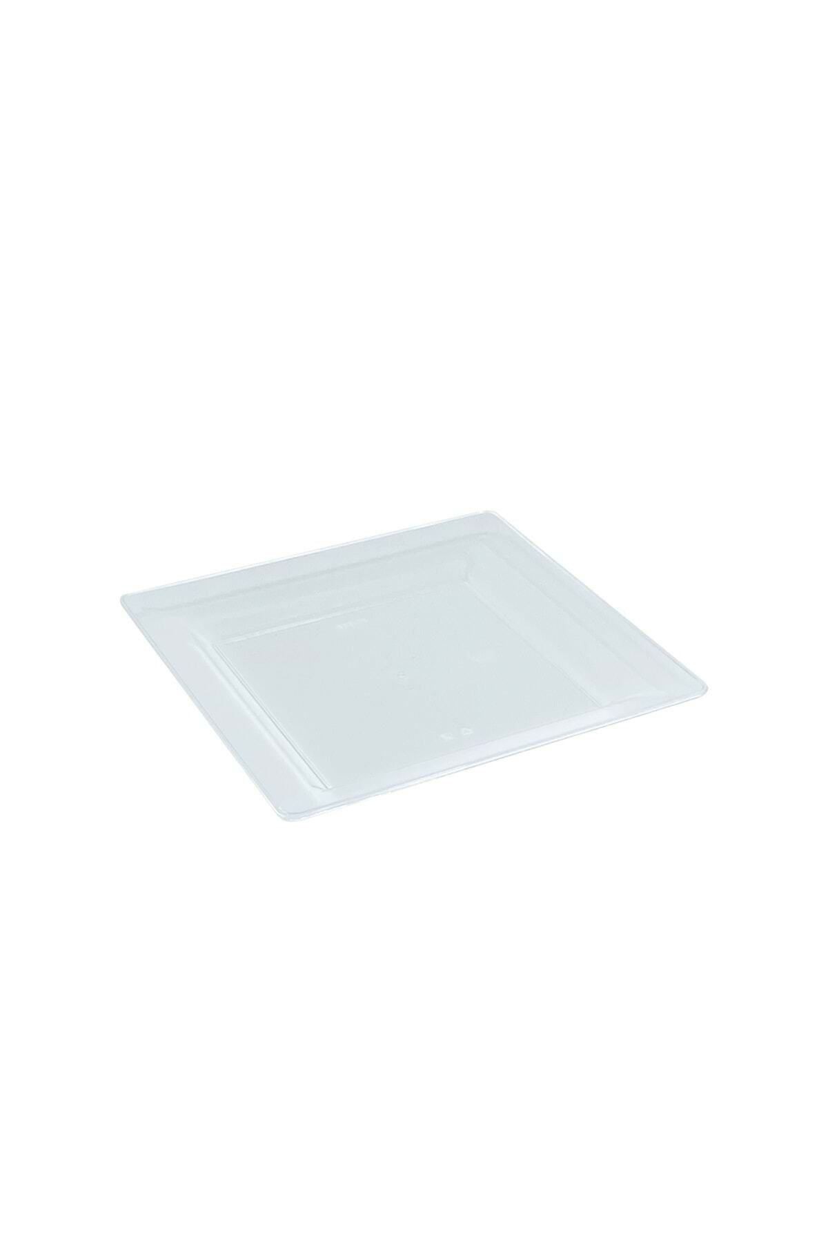 Mikasso Plastik Kare Tabak Şeffaf 18 Cm - 10'lu 1.5 x 5
