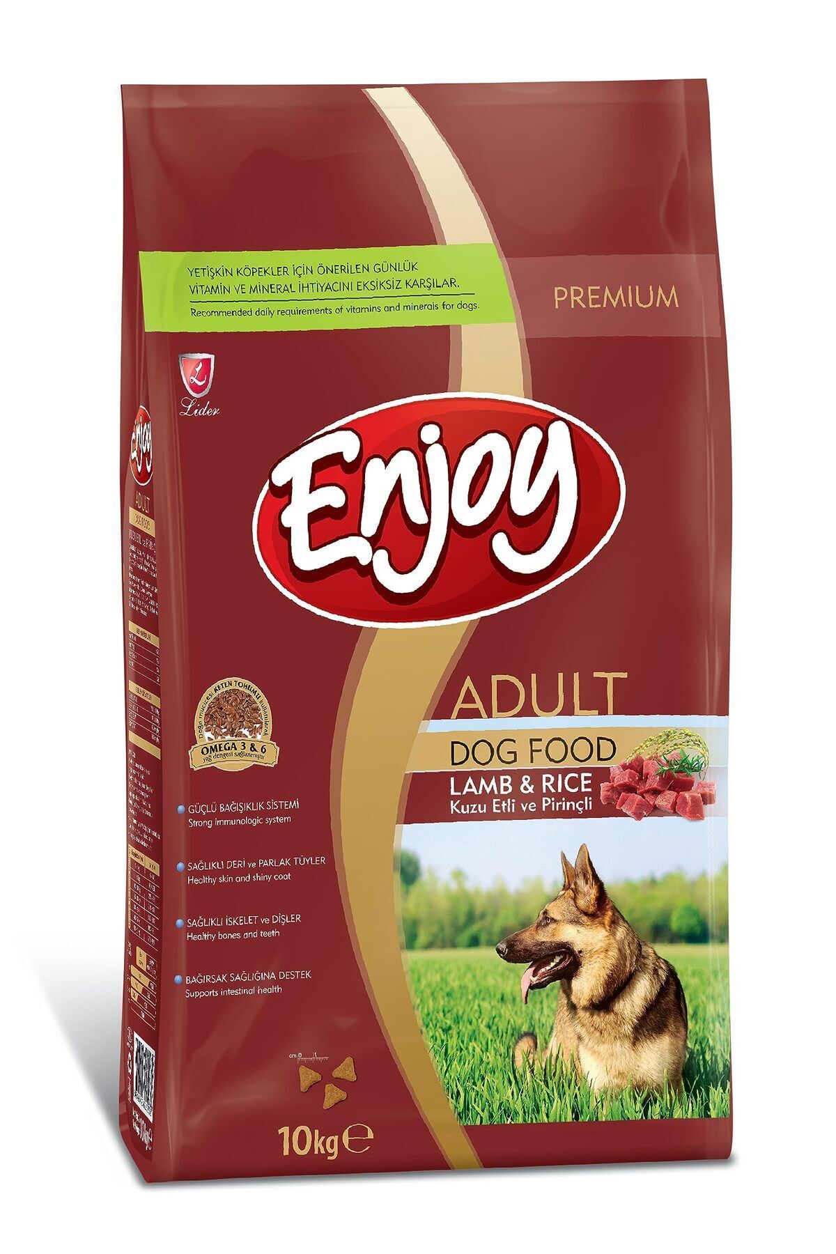 Enjoy Kuzu Etli Pirinçli Yetişkin Köpek Maması 10 Kg