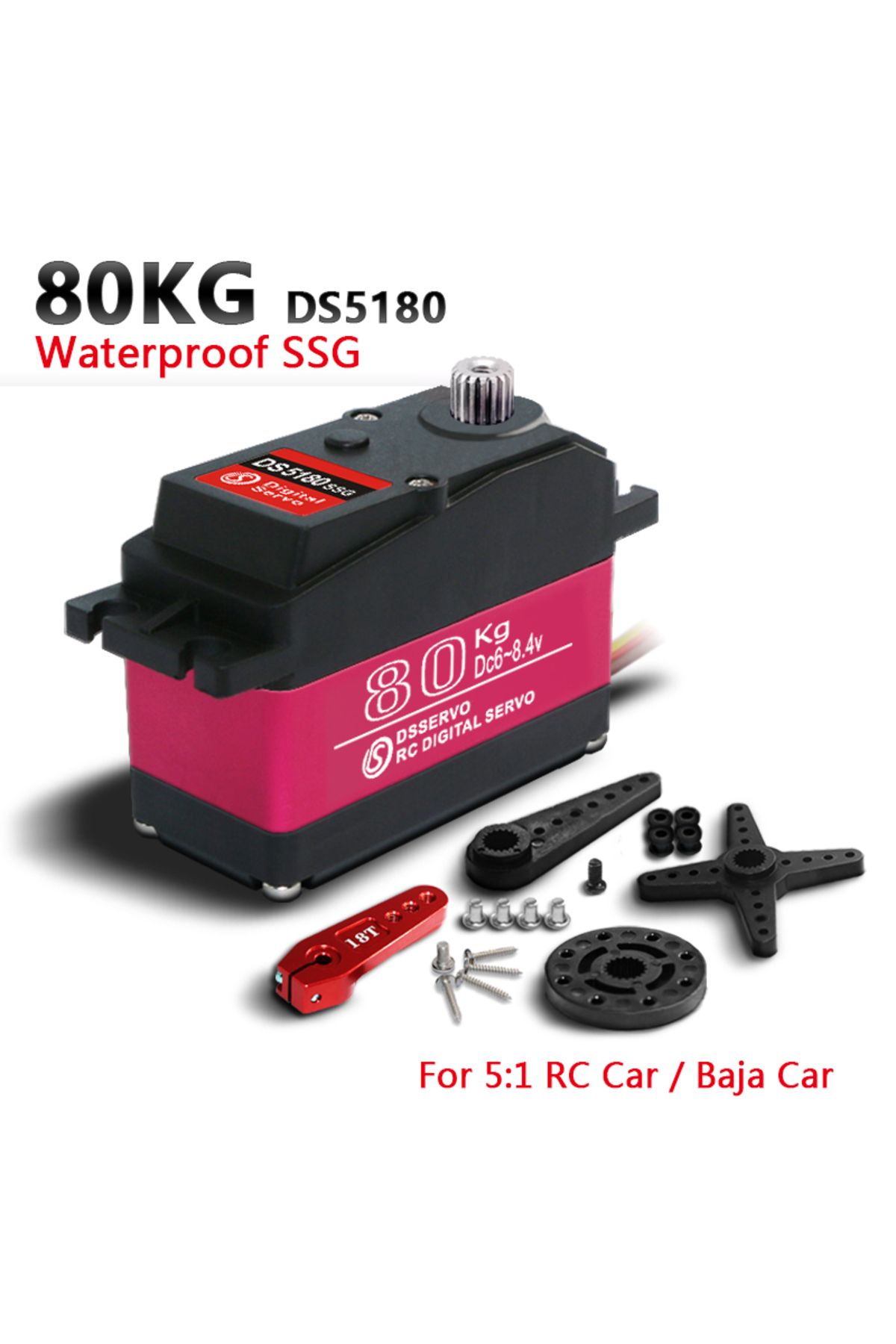 Choice-1X baja 5B servo 80Kg DS5180 high torque Digital Servo for Redcat HPI Baja 5B SS RC servo Car com... 2