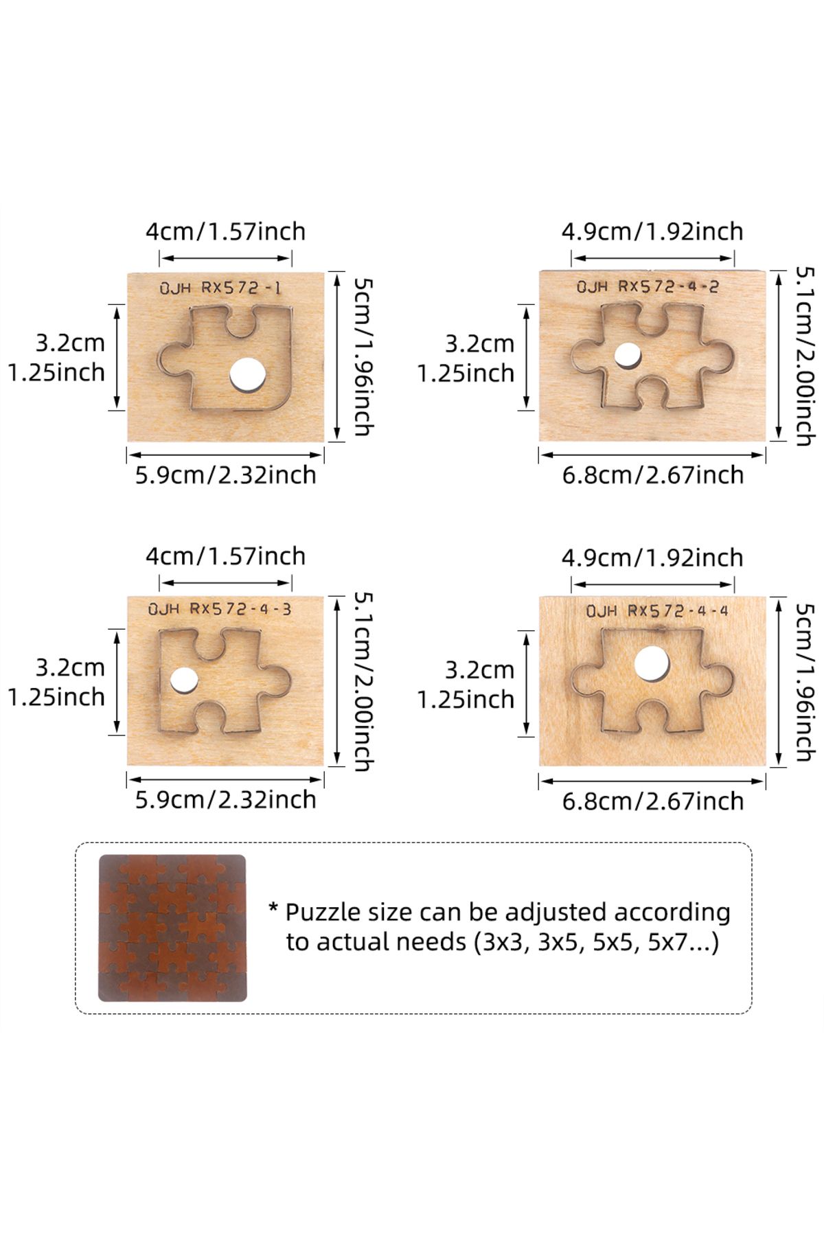 QJH-4Pcs Jigsaw Puzzle Leather Template Cutting Die knife DIY Leather Punch Handcraft Jigsaw Stencils... 3
