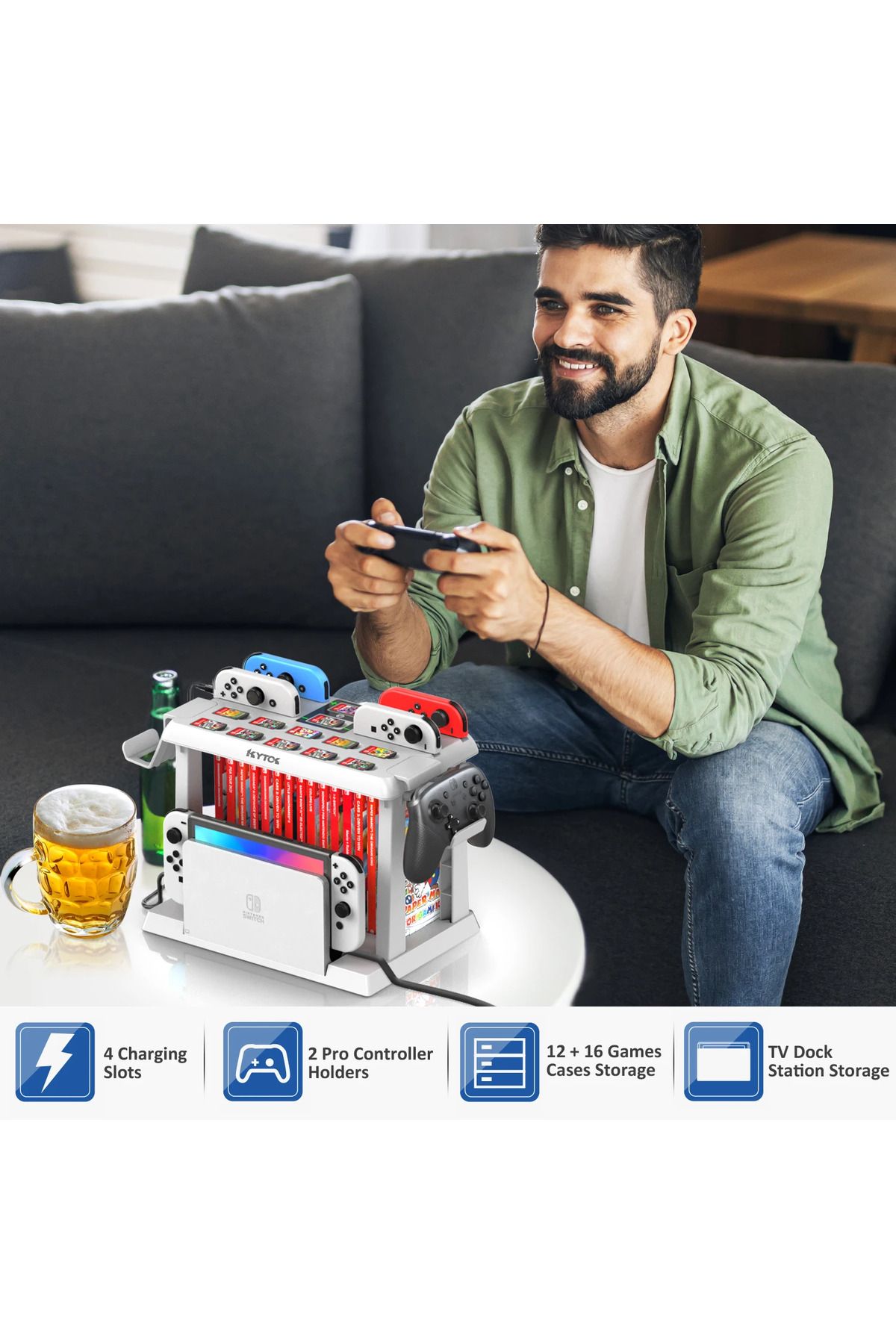 Choice-OIVO For Switch Joycon Charger Switch Game Storage Tower Pro Controller Holder For Nintendo Switc... 6