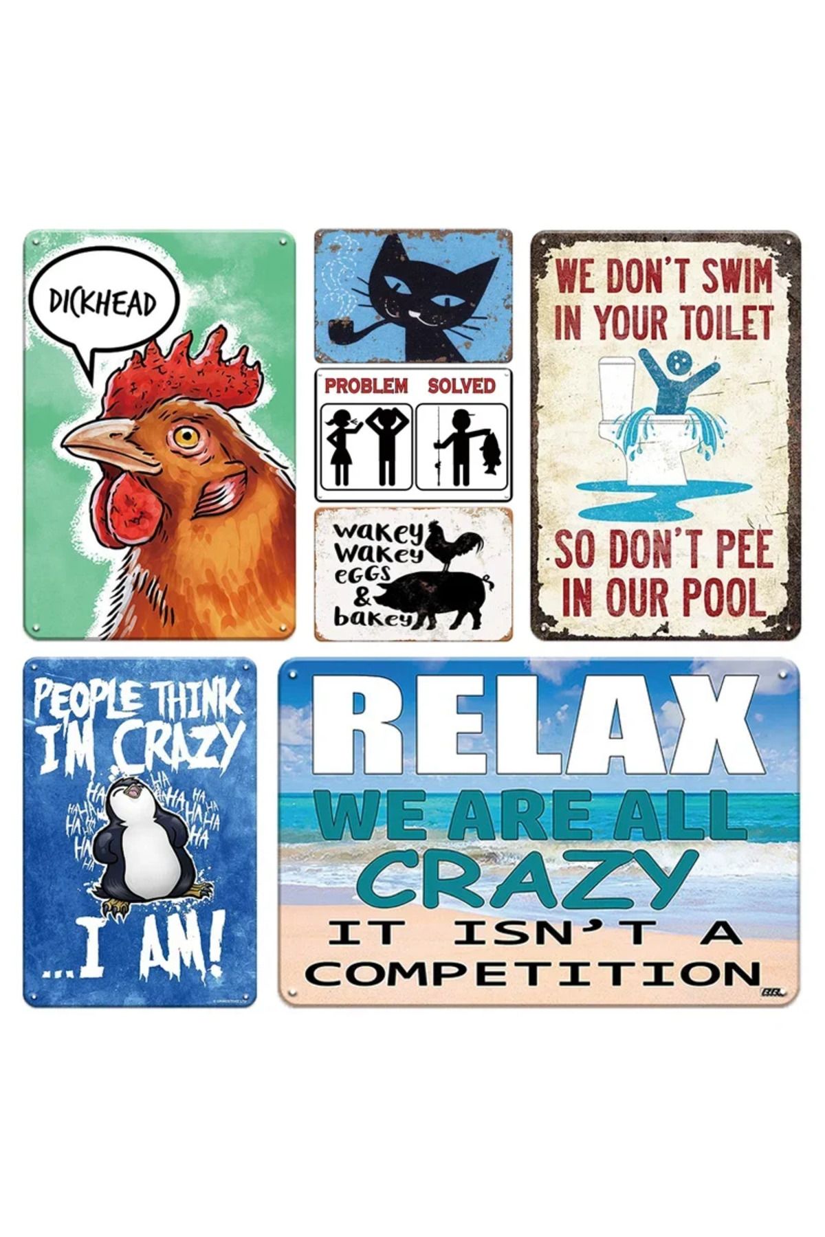 Choice-1pc Retro Vintage Metal Tin Signs Funny Sentence Plaque Humor Sayings Sign for Office Toile Pub H... 3