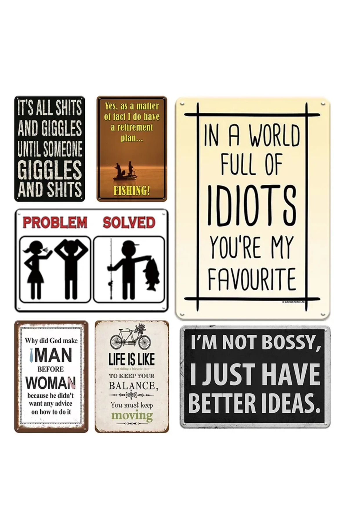 Choice-1pc Retro Vintage Metal Tin Signs Funny Sentence Plaque Humor Sayings Sign for Office Toile Pub H... 2