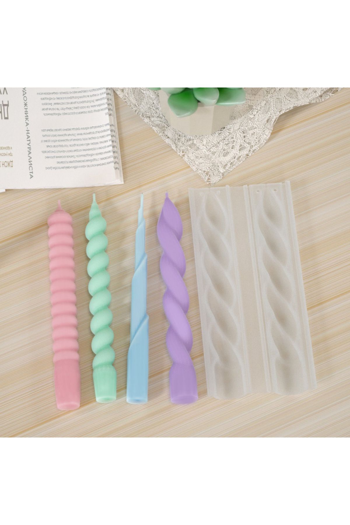 Choice-Romantic Spiral Long Pole Silicone Candle Mold DIY Geometry Round Church Candle Making Supplies M... 5