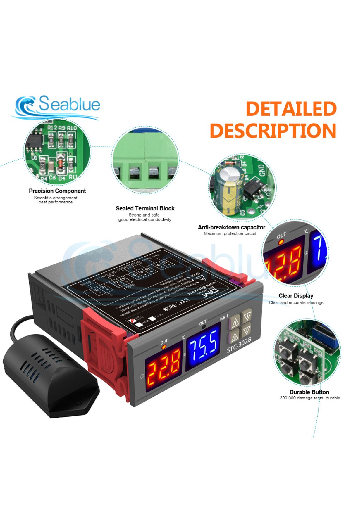 Aideepen-STC-3028 SHT2000 Temperature Humidity Controller Home Fridge Thermostat Humidistat Thermometer Hy... 2