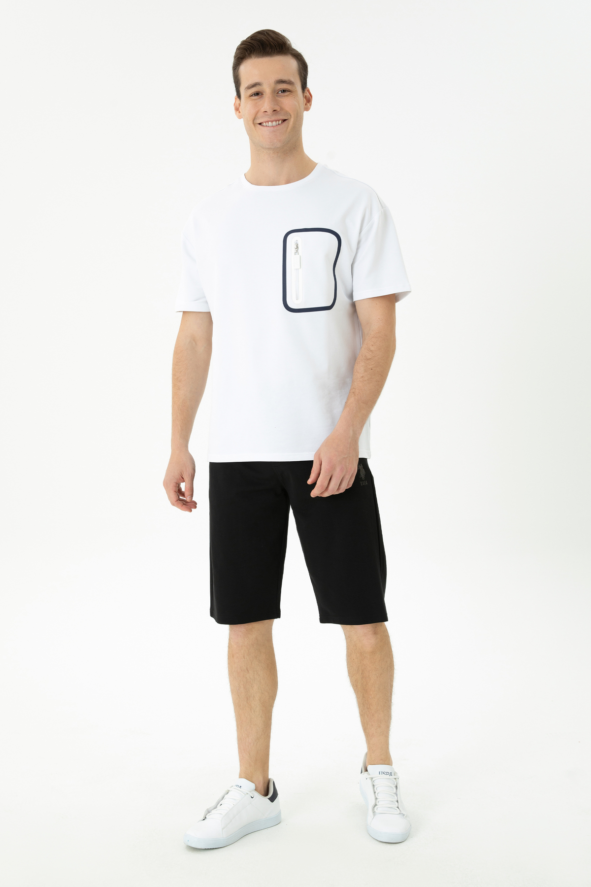 یو اس پولو شلوارک بافتنی مردانه مشکی 50275865-VR046