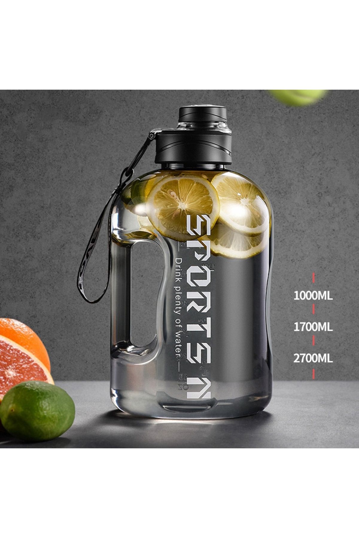 Choice-1.7L/2.7L Sports Plastic Water Bottle Gym Cycling Cup Portable Large Capacity Water Bottle For Fi... 2