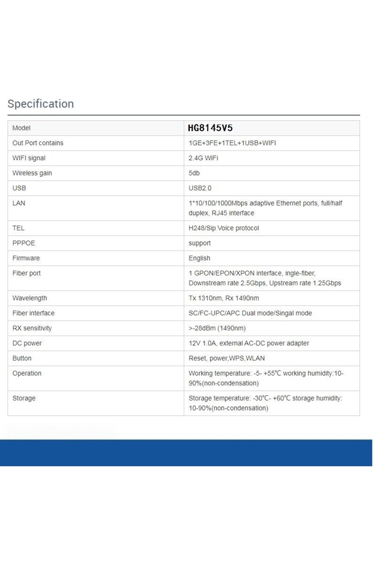 tapirapeco-Brand New  HG8145V5 EPON ONU GPON ONU XPON 5V5 Modem Router Blue port English Firmware with WIFI 6