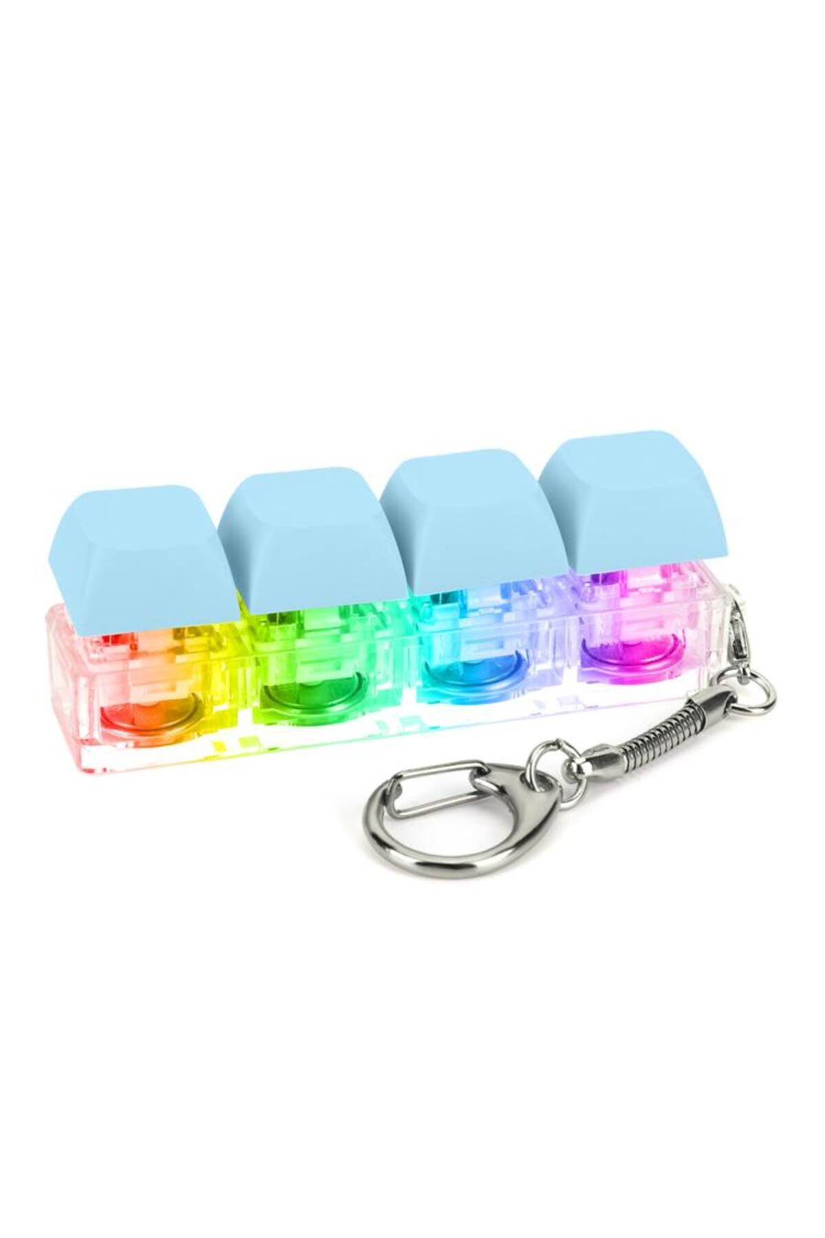 APWIKOGER-Keyboard Fidget Keychain 4 Keys Keyboard Decompression Toys with LED Light Keyboard Clicker Toy B... 8