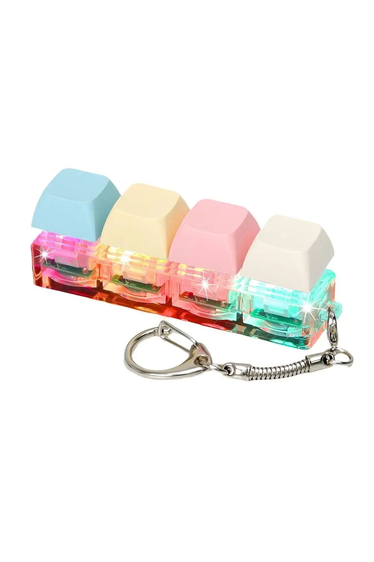 APWIKOGER-Keyboard Fidget Keychain 4 Keys Keyboard Decompression Toys with LED Light Keyboard Clicker Toy B... 6