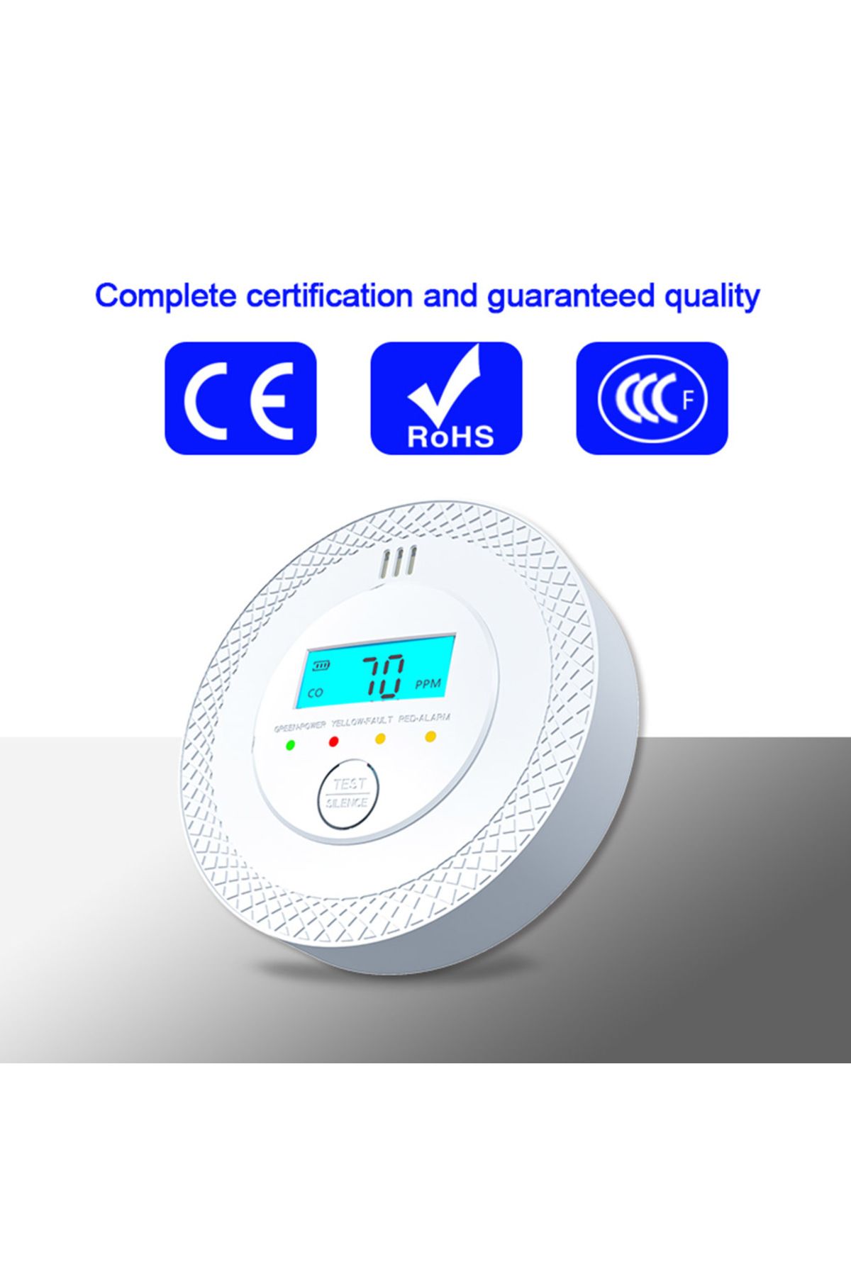 APWIKOGER-CO Alarm Sensor 85dB High Sensitive Warning Smoke and Carbon Monoxide Detector Alarm with LEDs Ba... 3