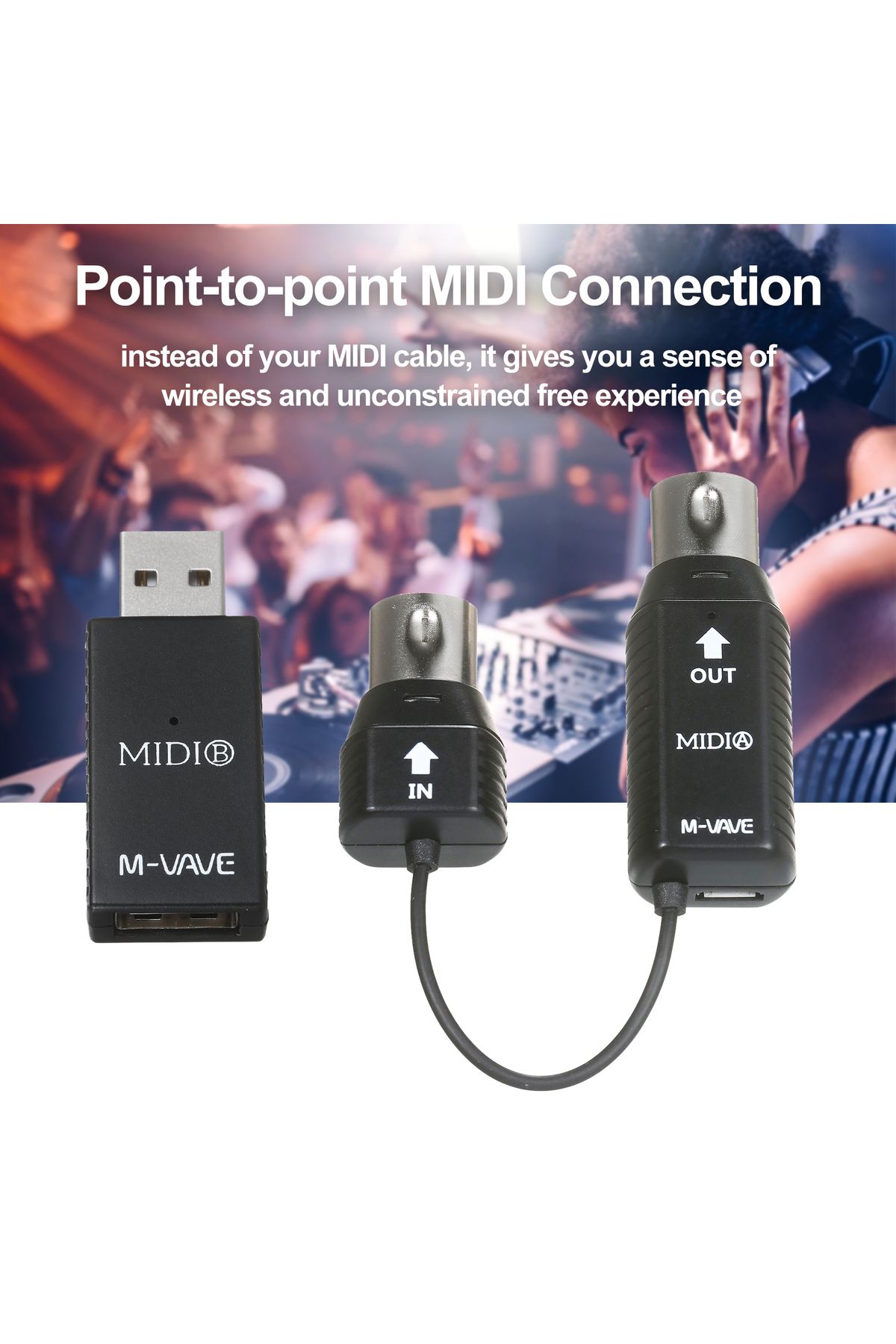 Choice-M-VAVE MS1 Mini Wireless Transmission System MIDI System MIDI Wireless Adapter Plug and Play Supp... 3