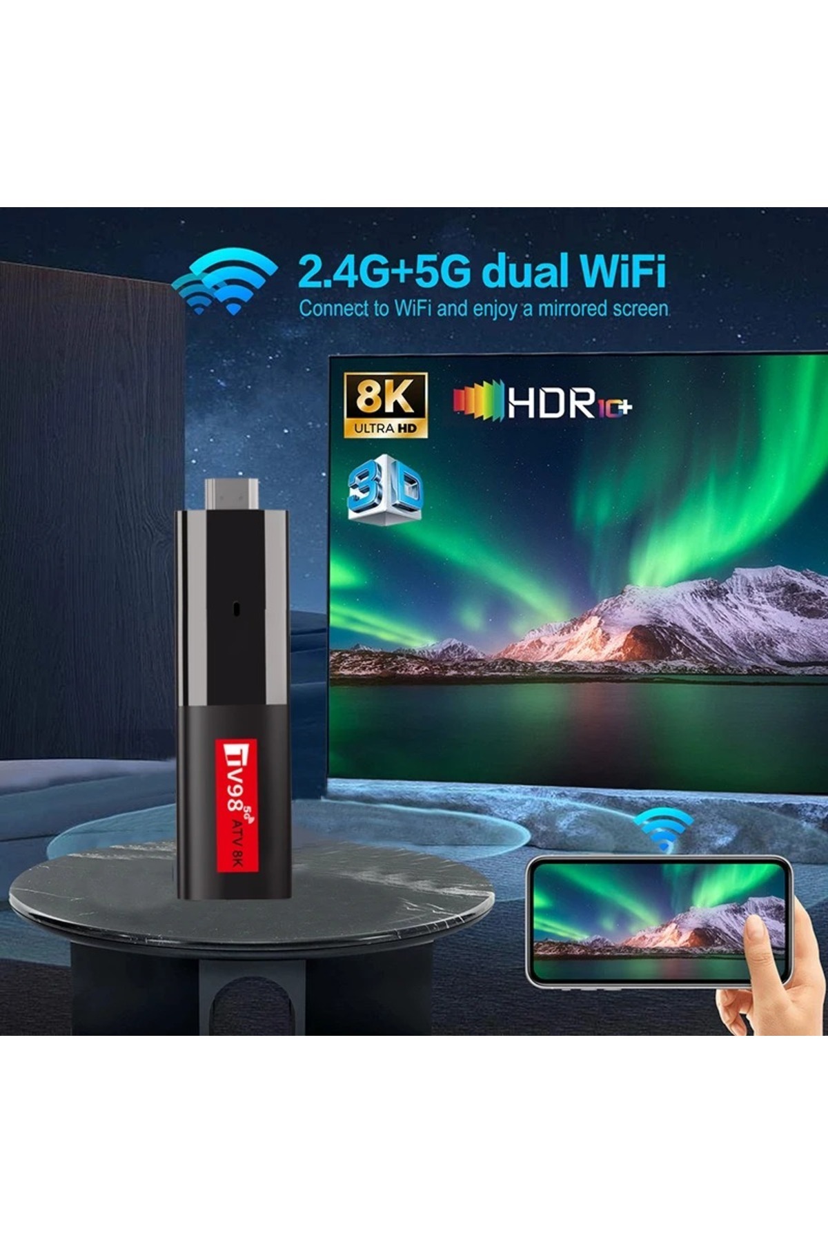 Choice-TV98 ATV Mini TV Stick Android 14 Allwinner H618 Quad Core Cortex A53 Support 8K Video 4K Wifi6 B... 4