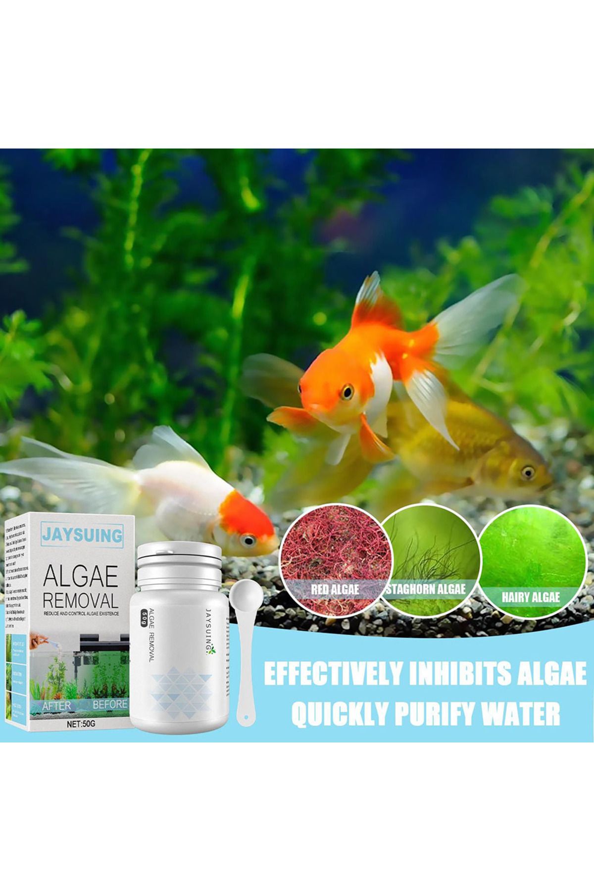 Choice-Aquarium Fish Tank Cleaning Powder Tank Accessories Algae Repellent Agent Fish Tank Pond Cleaning... 3