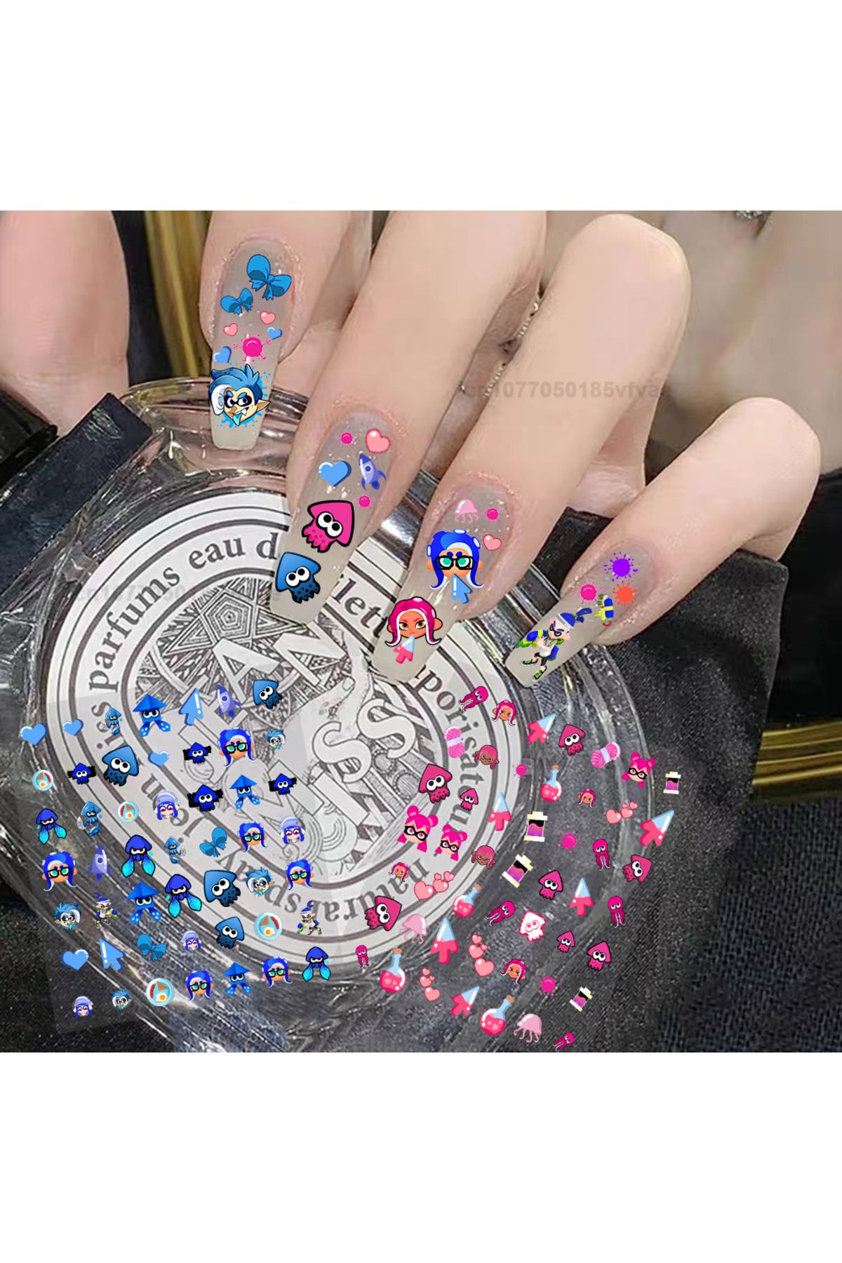 Choice-S-Splatoon Game Stickers 1PCS New 3D Adhesive Nail Art Sticker Cartoon Nail Art Decal Sticker Nai... 2