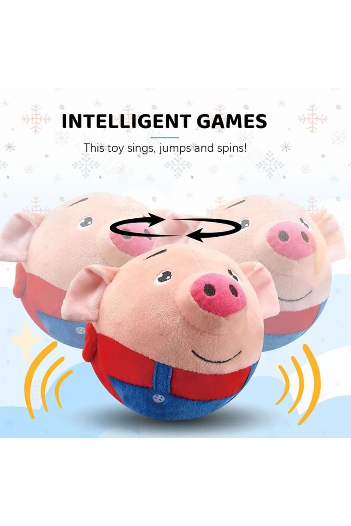 Choice-Jumping Pig Toy Seaweed Pig Jumping Ball Active Moving Pet Plush Toy Bouncing Learn To Talk Sing ... 2