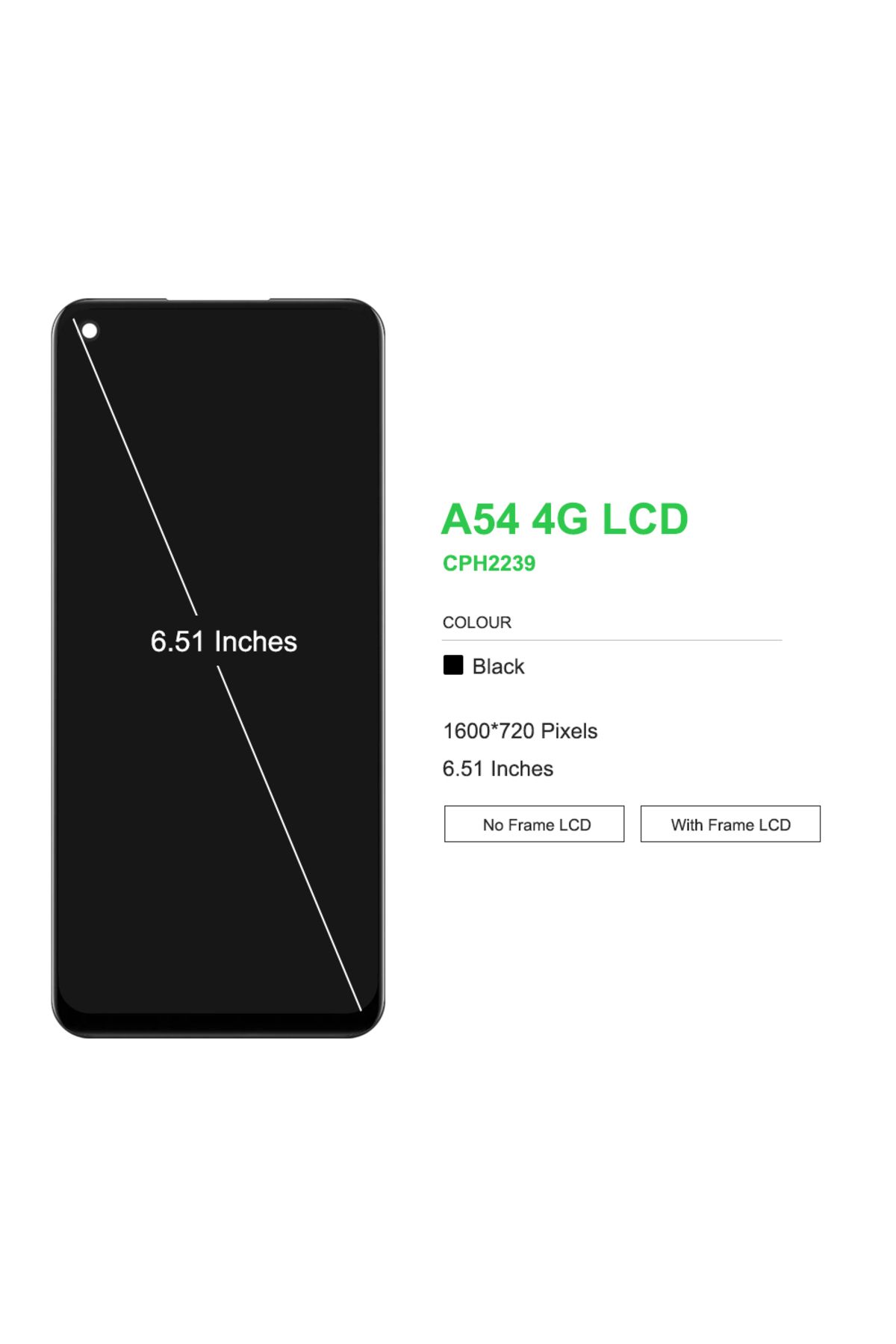 sinmaytai-A54 4g With Frame For Oppo A54 4g Cph2239 Lcd Display Touch Screen Digitizer Assembly For Oppo A54 5 4