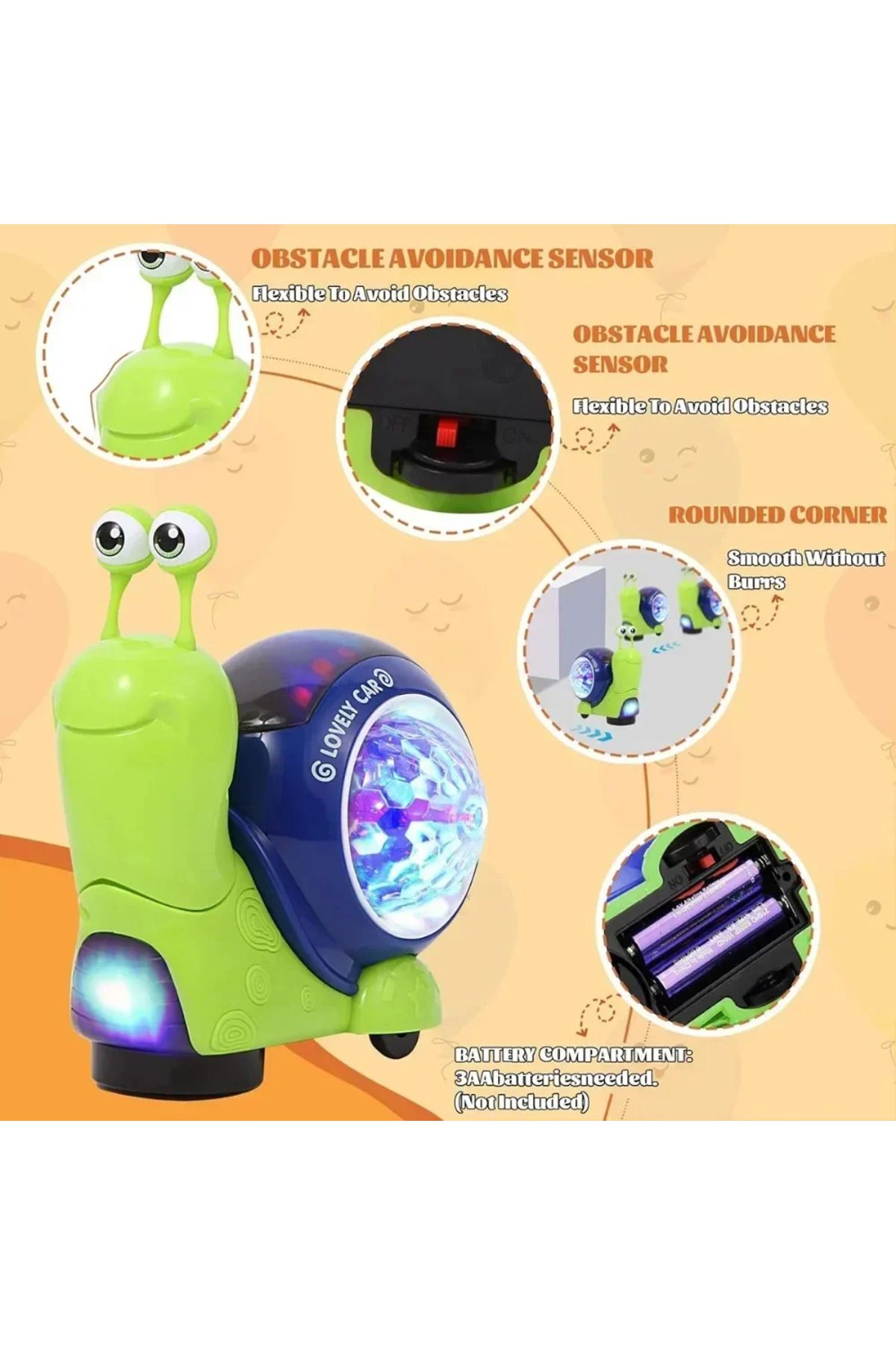 Choice-Crawling Snail Baby Toy,Electric Snail Walking Toy withl Music& Light,Tummy Time Crawling Toys fo... 5
