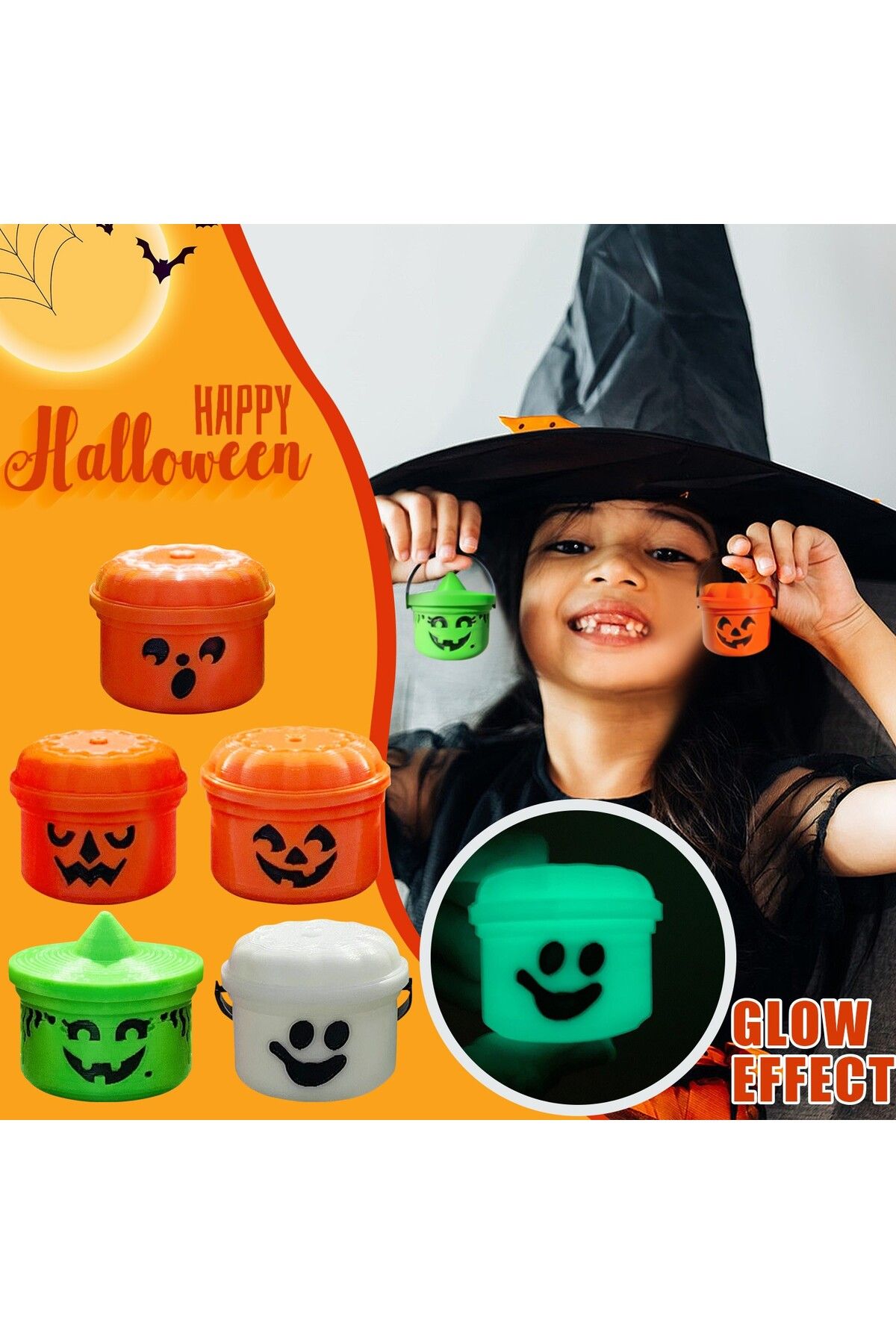 Choice-Halloween Pumpkins Small Bucket, Small Cute PumpkinS Trick Or Hospitality Buckets, Halloween Tric... 2