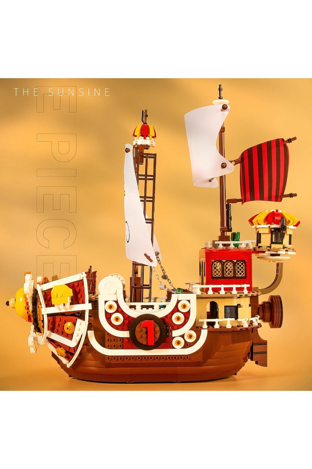 Choice-1484PCS Anime Thousand Sunny Ship Building Block Model MOC Pirate Boat Building Set With LED Ligh... 4