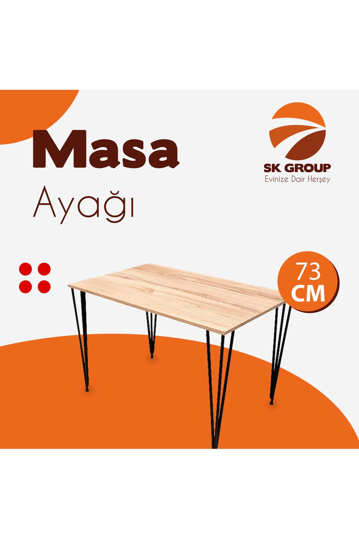 SKGROUP Firkete Tel Sehpa Ayağı (4'LÜ PAKET - 70 CM - SİYAH RENKLİ)