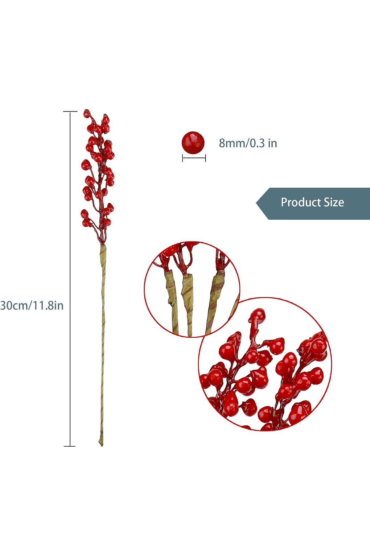 Yenigeldi-1Pc 30cm Handmade Kokina Red Berry Christmas Ornament, Home Party Winter Christmas Christmas Ornament 2