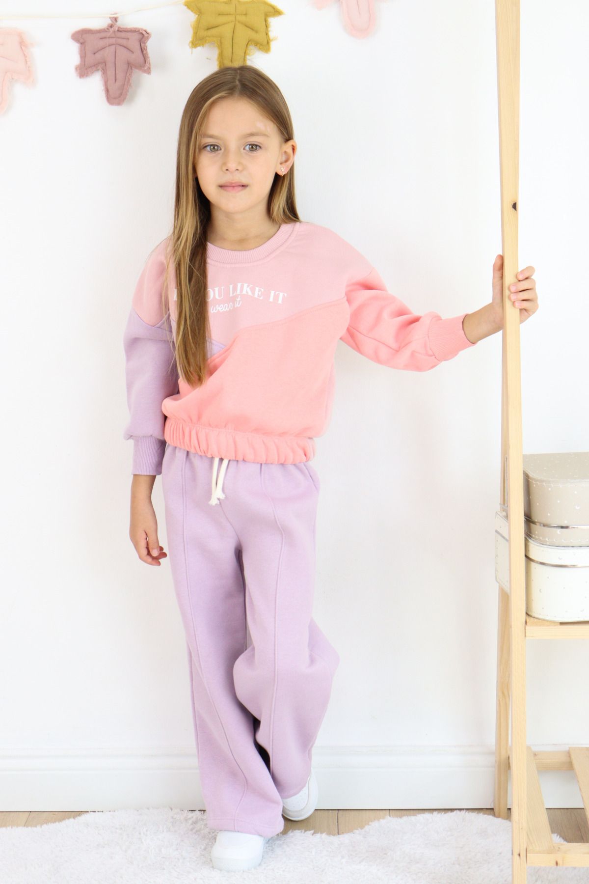 Harika KIDS-Girl's 3 Thread Fabric Spanish Leg Tracksuit Set 3