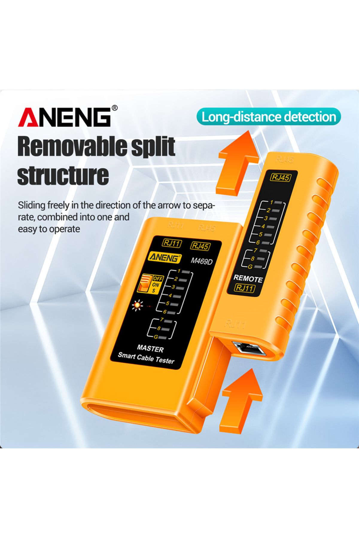 ANENG-M469D RJ45 RJ11 Network Cable Tester LAN Cable Networking Wire Telephone Line Detector Trac... 3