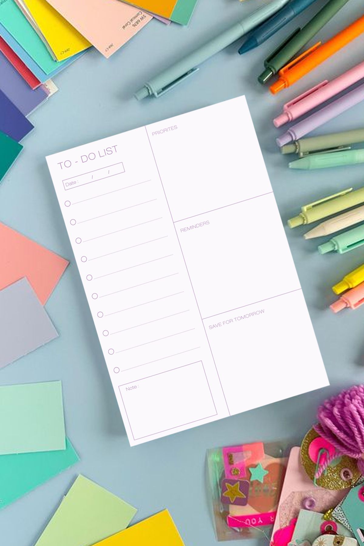 Copyder-A5 Pastel Colored Minimalist to Do List Notepad Planner Memo Pad 50 Sheets 5