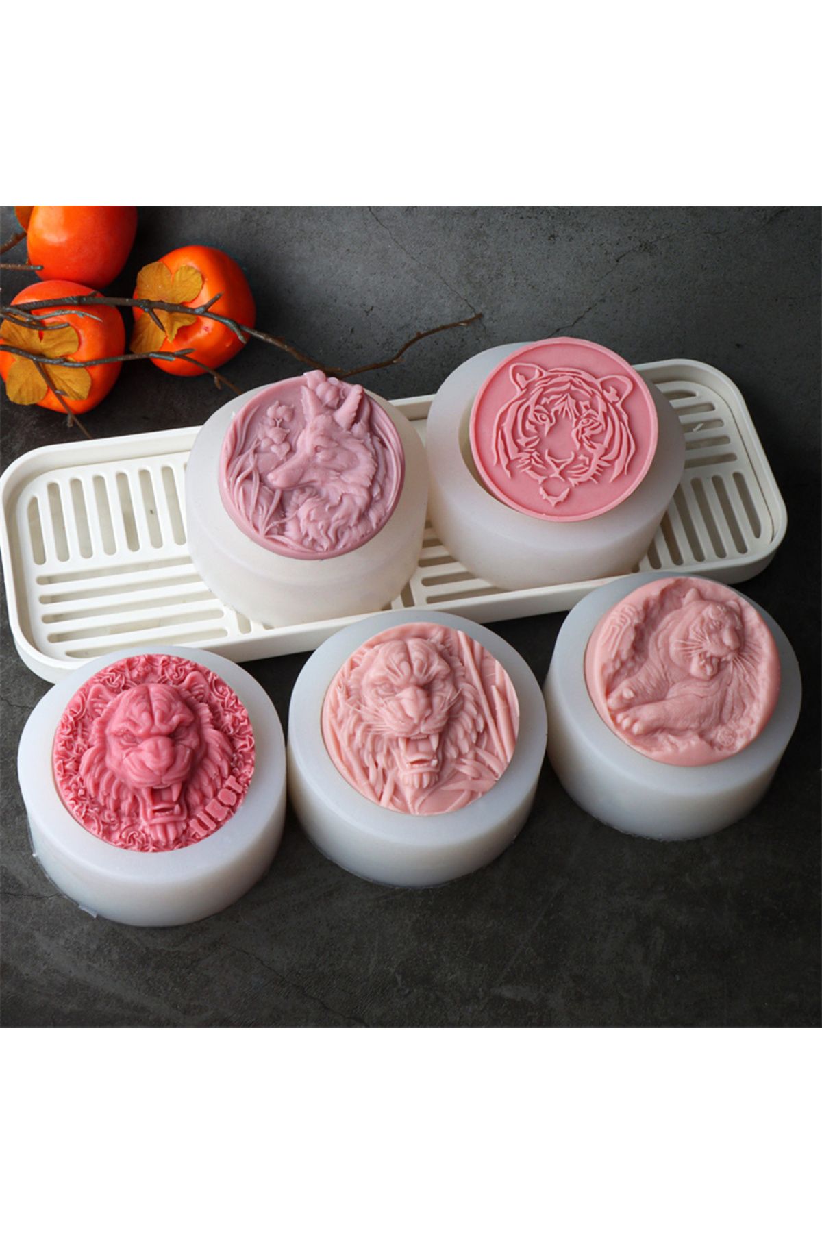 Choice-3D Relief Tiger Wolf Head Modeling Soap Mold Animal Silicone Mold DIY Fragrance Soap Handmade Gyp... 2